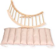 Buxibo XXL Montessori Klimboog met Kussen en Stevige Poten – Houten Klimrek — 124x65x42 cm – Naturel