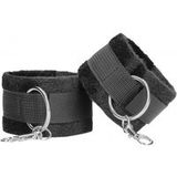 Shots Ouch! Black & White - Velcro Hand or Ankle Cuffs With Adjustable Straps