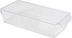 Urban Living Koelkast/keuken organizer mand/bak - transparant - kunststof - L32 x B15 x H7 cm