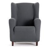 Eysa Bielastische bankovertrek voor oorfauteuil, kleur: donkergrijs, design Harlem