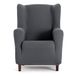 Eysa Bielastische bankovertrek voor oorfauteuil, kleur: donkergrijs, design Harlem