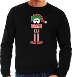Bellatio Decorations foute kersttrui/sweater heren - Drank Elf - zwart - Kerst elfje XL