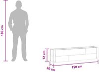 vidaXL Jardinière surélevée, gris, 150 x 30 x 36 cm, WPC et Aluminium