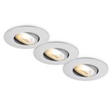 Briloner Verpakking met 3 led-inbouwspots, CCT, IP23, 90 mm, mat chroom