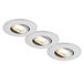 Briloner Verpakking met 3 led-inbouwspots, CCT, IP23, 90 mm, mat chroom