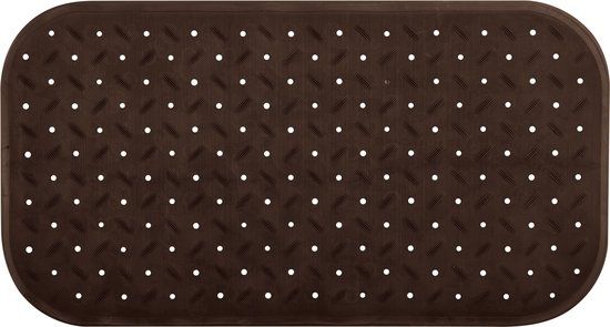 MSV Anti-Slip Shower/Bath Mat - Rubber - Brown - 36 x 65 cm