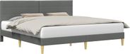 vidaXL Bedframe met hoofdeinde, donkergrijs, 180 x 200 cm, stof