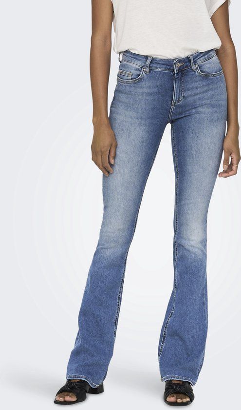 ONLY ONLBLUSH MID FLARED DNM TAI467 Women's Jeans - Size L X L34 - Light Blue Denim