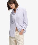 Oxford Chemise à Manches Longues Coupe Ajustée Violet Taille : 42