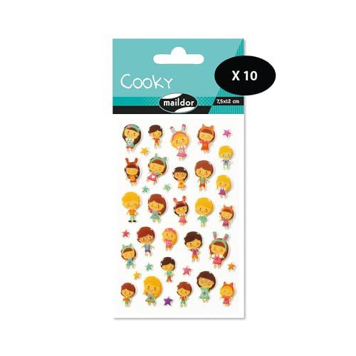 Maildor CY030Opack - 3D Stickers - Kawai Dolls - 10 Pack