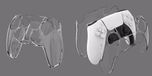 Manette transparante pour la PS5 avec fonction de protection, surface antidérapante, résistance aux rayures et ventilation (transparente)