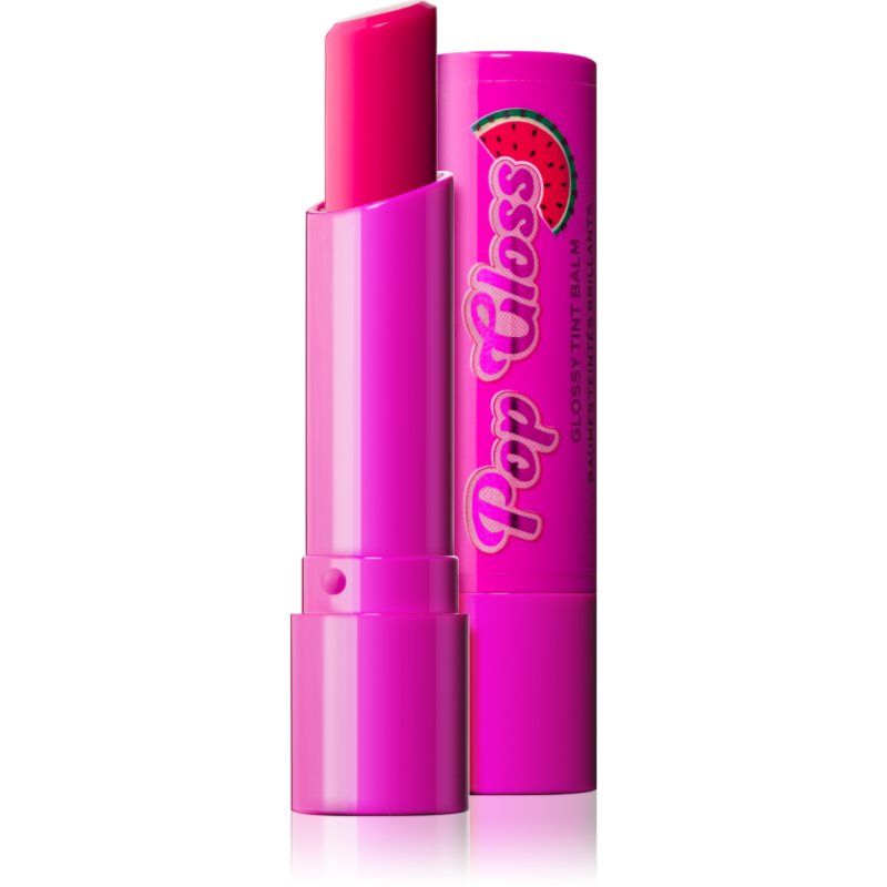I Heart Revolution Pop Gloss Balm, hydraterende lippenbalsem met glanzende afwerking en kleuraccent, veganistisch en dierproefvrij, watermeloenroze