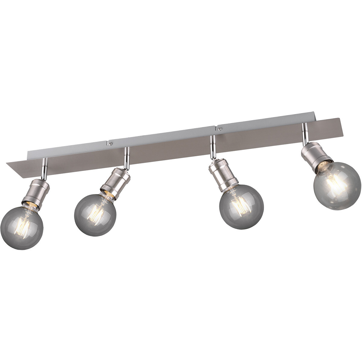 BES LED LED Plafondspot - Trion Korli - E27 Fitting - 4-lichts - Rond - Mat Nikkel - Aluminium