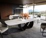 Edge Table à manger Edge Boot 200-300x120 cm Céramique Onyx Pearl Infinity Métal Noir extensible