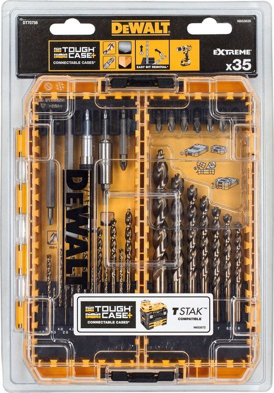 DeWalt DT70756 Gemengde Boor & Bit Set - 35 Stuk - 1 m/ 12 mm