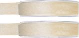 Merkloos Organza sierlint - 2x - creme wit - 15 mm x 20 meter