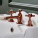 Hudson Reed Elizabeth Mélangeur lavabo rétro – 3 trous – Commandes croisillon – Cuivre satiné