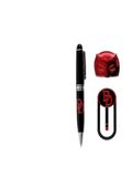Daredevil Marvel-balpenset voor fans, 3-delige set met premium balpen, pin en bladwijzer, officieel gelicentieerd product, cadeau voor kantoor, studie en lezen, eenheidsmaat