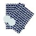 Hallmark Inpakpapier en labels voor elke gelegenheid Blauw en wit zigzagontwerp - 2 vellen