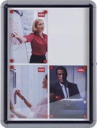 Nobo Buitenvitrine - Draaideur - Magnetisch - 4x A4 - Wit