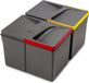 Emuca Recyclingcontainer voor keukenlade Recycle met geurdicht deksel, Hoogte 216mm, 1x12liter, 2x6l