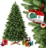 Merry Tree Premium Kunstkerstboom - Luxe Kunstkerstboom met -spuitgietnaalden + massief houten voet - 180 cm