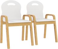 AIYAPLAY Kinderstoel Berkenhout 39L x 34B x 61,5H cm Wit