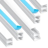AiQInu Zelfklevende kabelgoot, tv-kabel, kabelgoot muur, 12 mm (D) x 7 mm (H) x 0,4 m (L), lakbaar, zelfklevend, afdekking voor kabel voor computer thuis of op kantoor (10 stuks)
