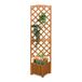 Relaxdays plantenbak met klimrek, HBD: 180x55x51 cm, bloembak met trellis, balkon en tuin, dennenhout, lichtbruin