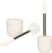 Merkloos Toiletborstel met houder - 2x - wit - dolomiet - RVS - 39 cm