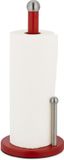 Merkloos Relaxdays Keukenrolhouder Staand - RVS - Rood/Zilver - 35 x 15 cm