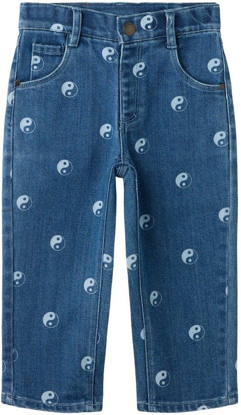 Lil' Atelier Loose fit jeans Print Dark Blue Denim1