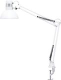 Merkloos / Sans marque Verstelbare klemlamp met scharnierarm voor kantoor en bureau - elegante bureaulamp LED van metaal - exclusieve LED-lamp - wit Bureaulamp