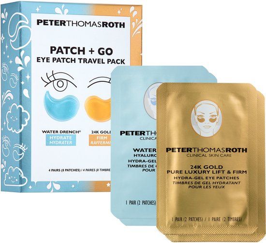 Peter Thomas Roth Patch + Go Eye Patch Travel Pack Water Drench + 24K Gold 4 Pairs
