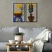 Stijlvol decoratief metalen wandaccessoire, 80,5 x 63,5 cm, duurzaam 1,2 mm metaal en 3 mm hout, perfect voor moderne woondecoratie en unieke accenten