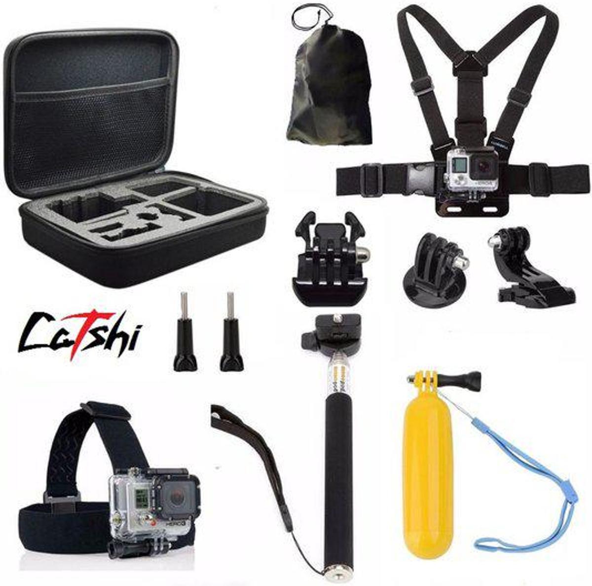 Catshi 11 in 1 accessoire set geschikt voor Go Pro Hero 1 , 2, 3, 3+, 4, 5 & 6 met luxe Gopro opbergkoffer