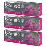 Biomed Sensitive 98% natuurlijke tandpasta/gevoeligheid & tandglazuur versterking/rode druivenpit Extract, Vegan, SLES-vrij 100 g (pak van drie)
