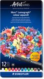 STAEDTLER Mars Lumograph Colour Aquarelpotloden - Metalen set met 12 kleuren