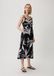 Comma - Femme - Robe midi en lin - Noir/Blanc