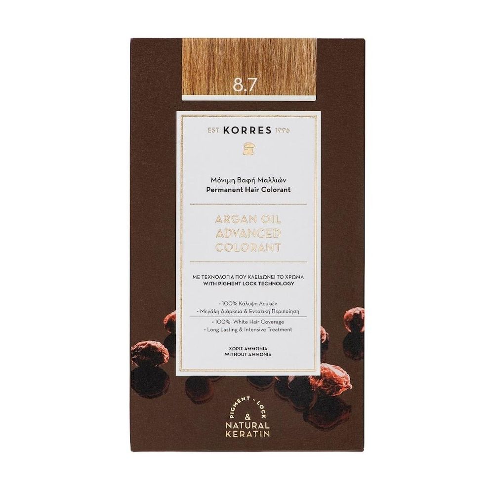 Korres Argan Oil Advanced Colorant 8.7 Toffee 1 set