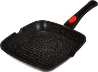 KAMBERG Grill pan Inductie - Steakpan met Afneembare Handgreep - PFAS-vrij - Geschikt voor alle warmtebronnen