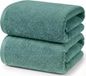 Ruggeri - Set van 2 douche- en badhanddoeken 70 x 140 cm - 100% puur katoen extra zacht - Handdoekencollectie - Let's Color! (Groen)