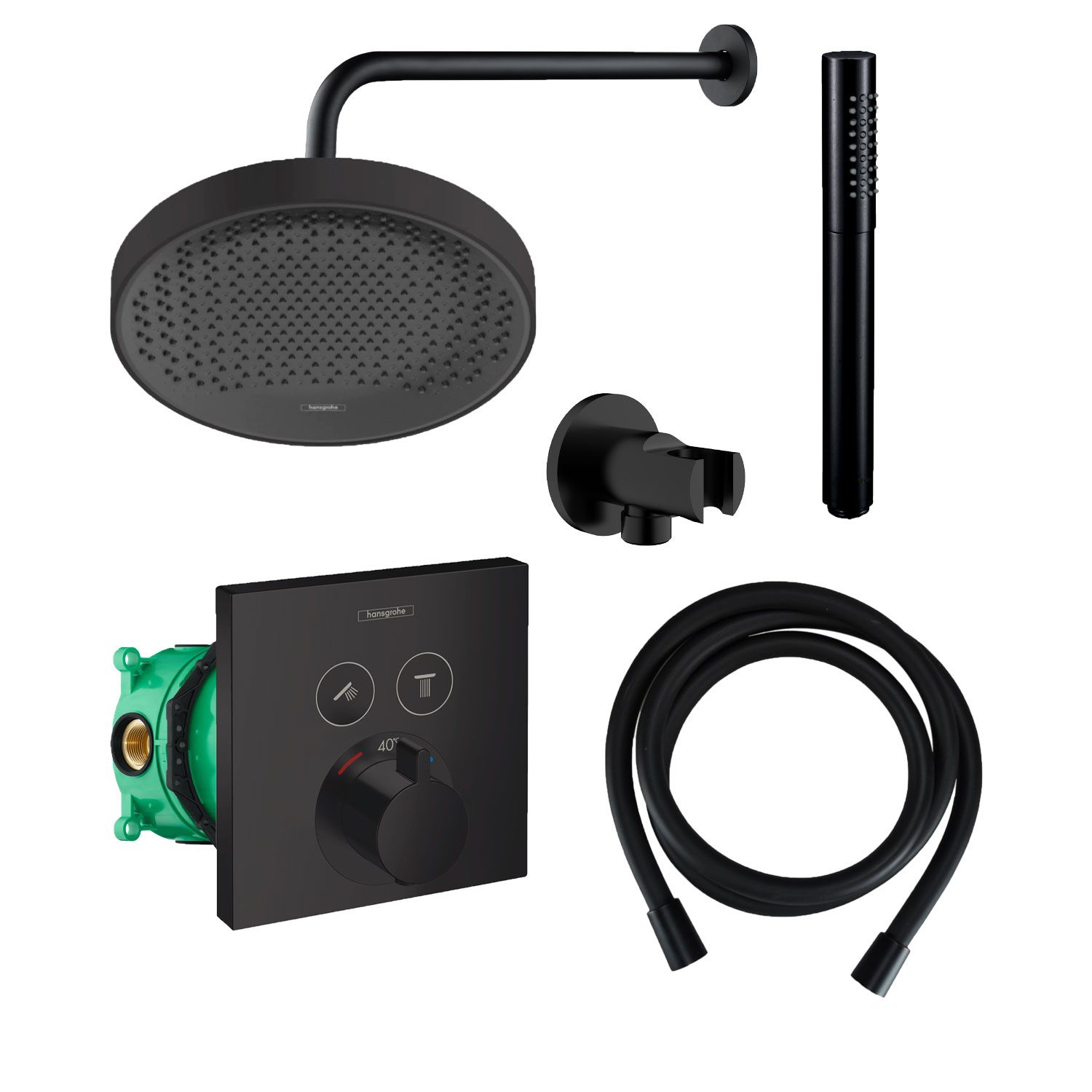 Hansgrohe Rainfinity Regendoucheset Met Muurarm Powderrain 250 Mat Zwart