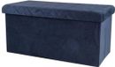 Urban Living Hocker bank - poef XXL - opbergbox - donkerblauw - polyester/mdf - 76 x 38 x 38 cm - opvouwbaar