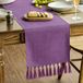 Sans marque Chemin de table - Style campagnard - Lilas 33x243 cm