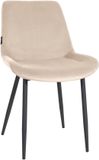 CLP Victoria Eetkamerstoel - Zonder armleuning - Velvet - Fluweel/creme