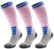 Poederbaas Skisokken Dames - Merinowol Pro - 3-pack Powder Rose - Maat 39/42
