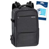 PEDEA DSLR-camerarugzak "Noble" met displaybeschermfolie voor Nikon D500 D750 D3500 D5200 D300 Coolpix B500 / Sony Alpha 7 7M2 7M3 7R II DSC-RX10 / Canon EOS 77D 200D 1200D 130D, grijs