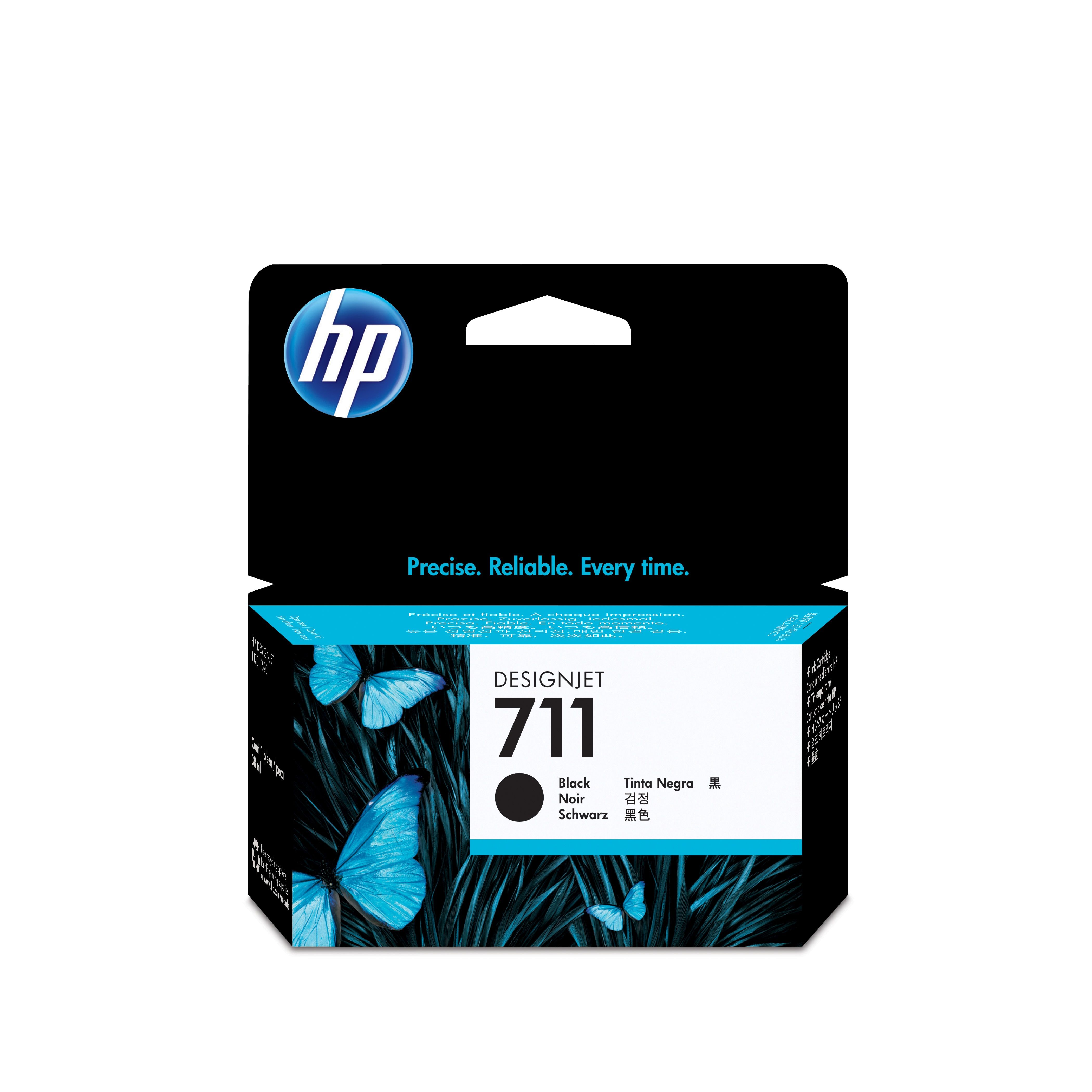 HP 711 Black DesignJet Ink Cartridge - 38ml - CZ129A