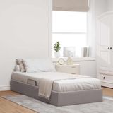 vidaXL Ottoman Bedframe met opslag Taupe 90 x 190 cm Stof